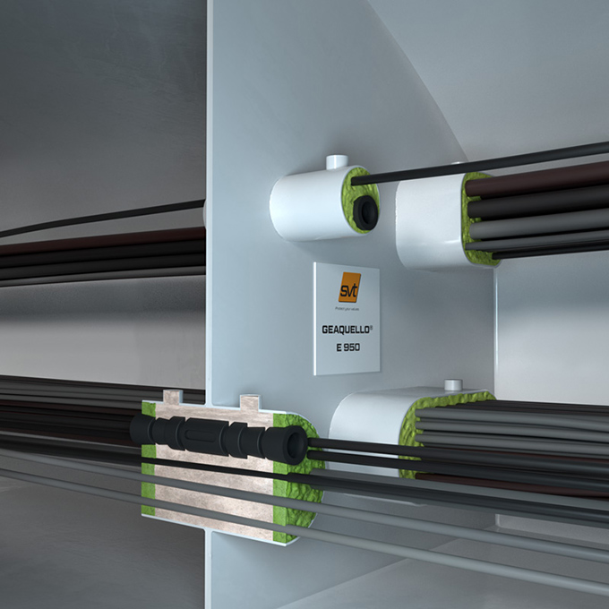 一種艦船和海上項目專用的多重管線貫穿密封防火系統(tǒng)GEAQUELLO? E950